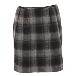 GAP wool blend black gray plaid pencil skirt 8
